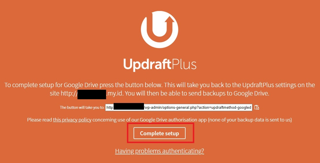 Backup WordPress ke Google Drive