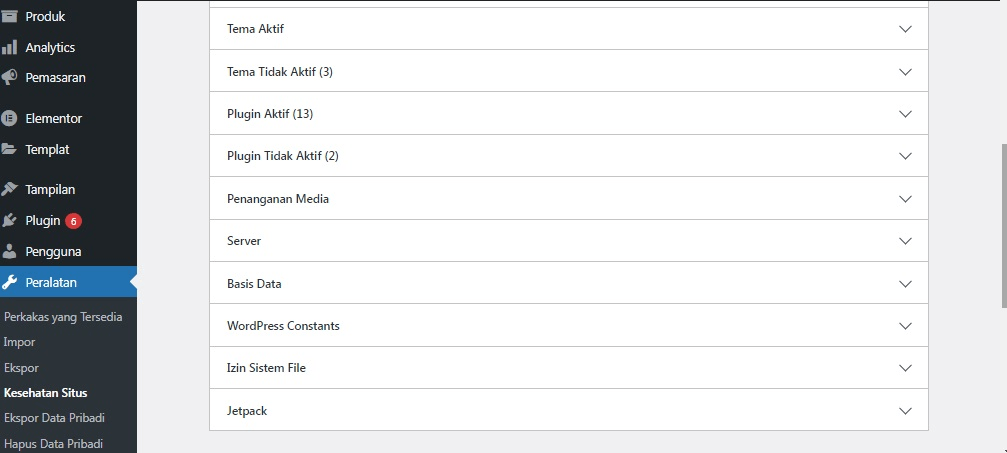 Look Site Health WordPress