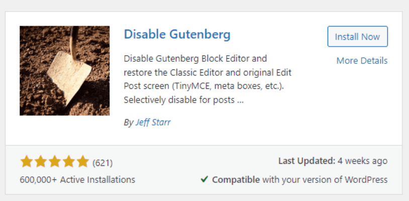menonaktifkan gutenberg wordpress
