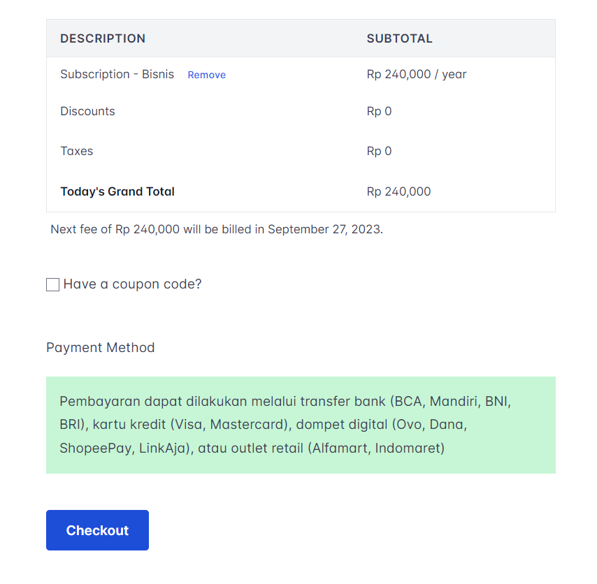 website instan untuk bisnis