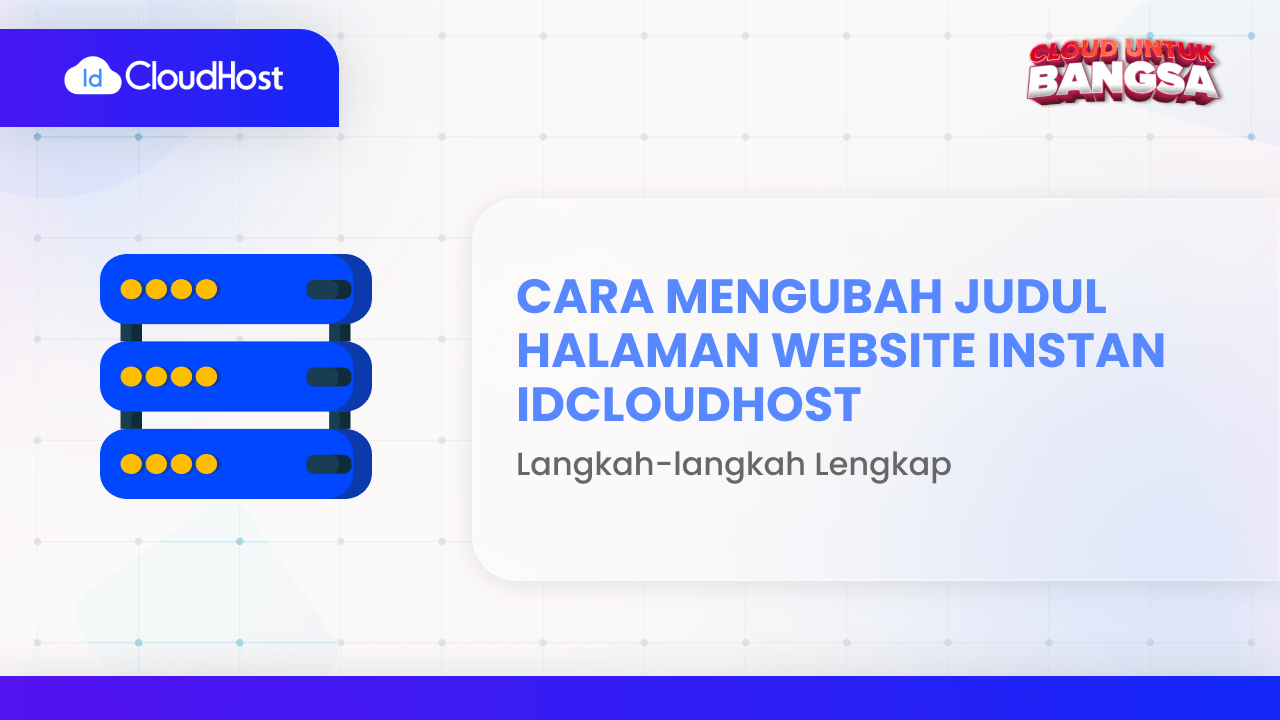 Mengubah Judul Halaman Situs di Website Instan IDCloudHost