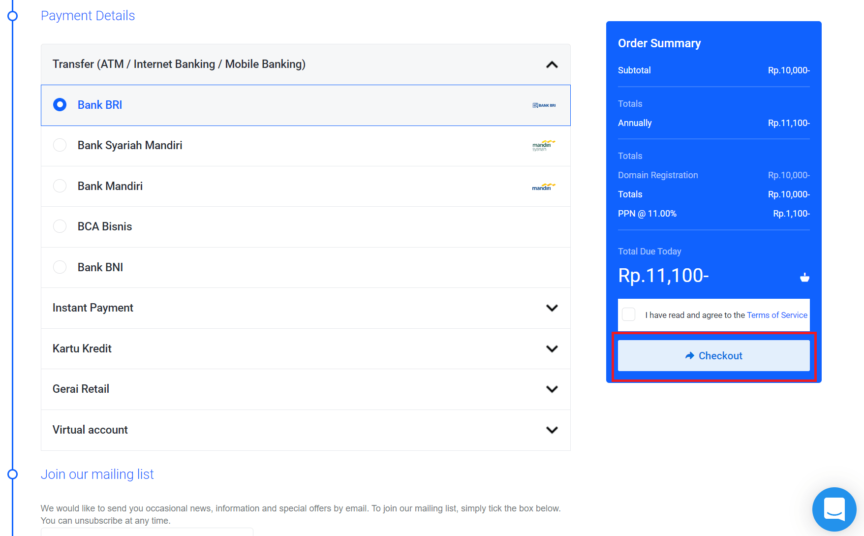 Order Domain di IDCloudHost