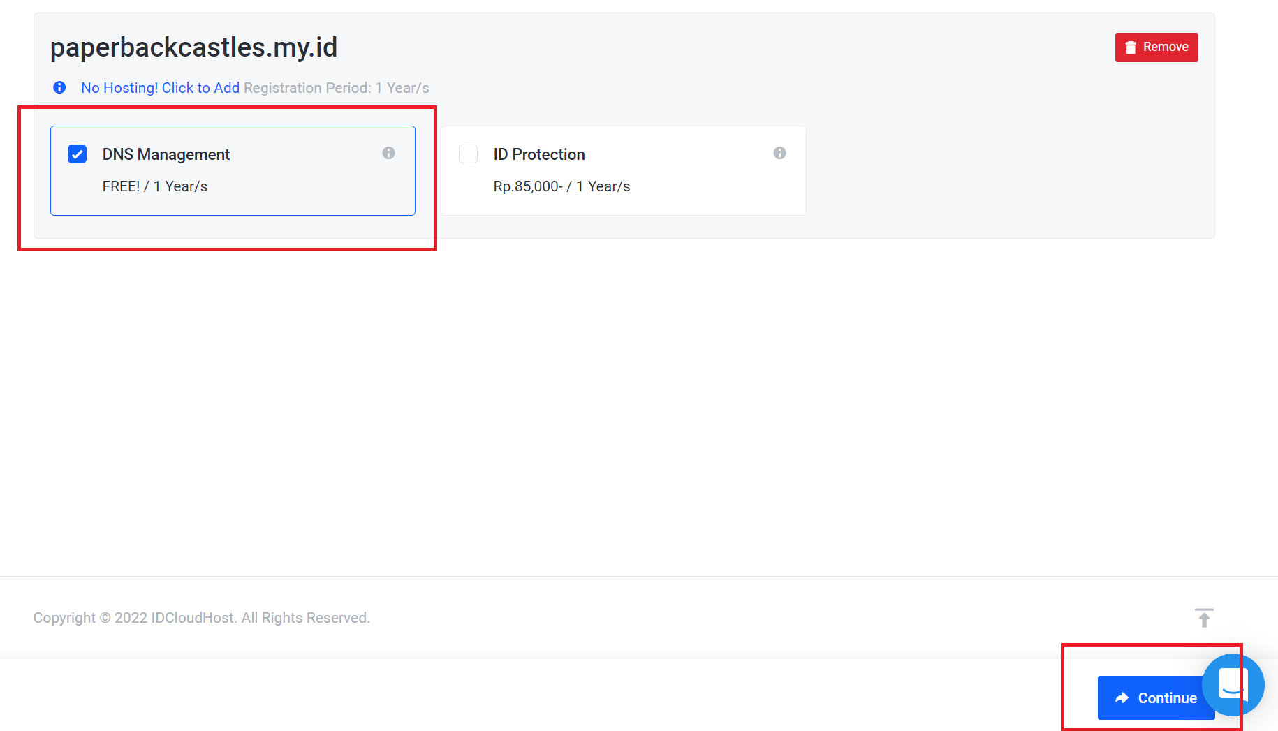 Order Domain di IDCloudHost