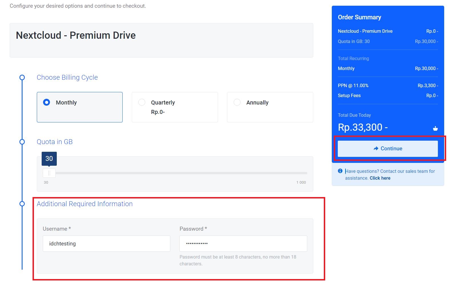 Cara Order Nextcloud Premium (Cloud Storage)