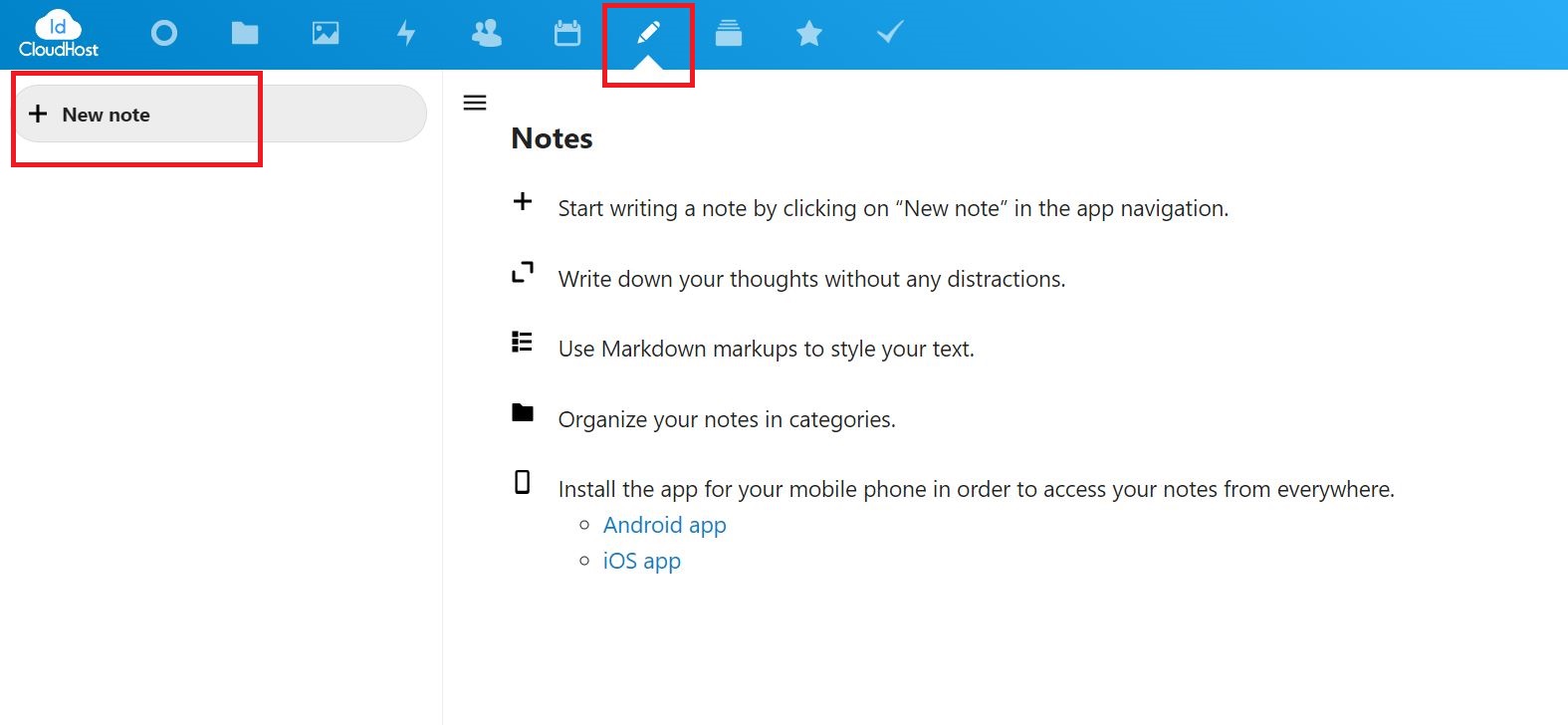 cara menggunakan aplikasi notes di nextcloud