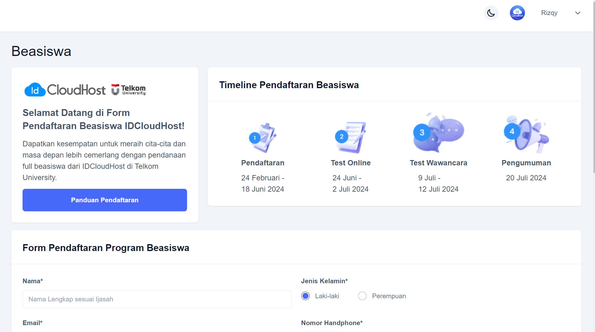 FAQ : Prosedur Pendaftaran Beasiswa IDCloudHost 2024