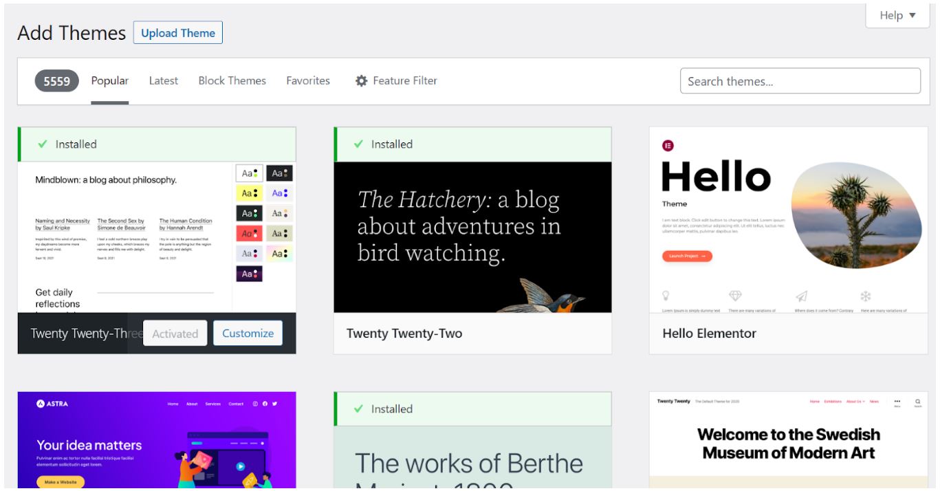 cara instalL tema wordpress