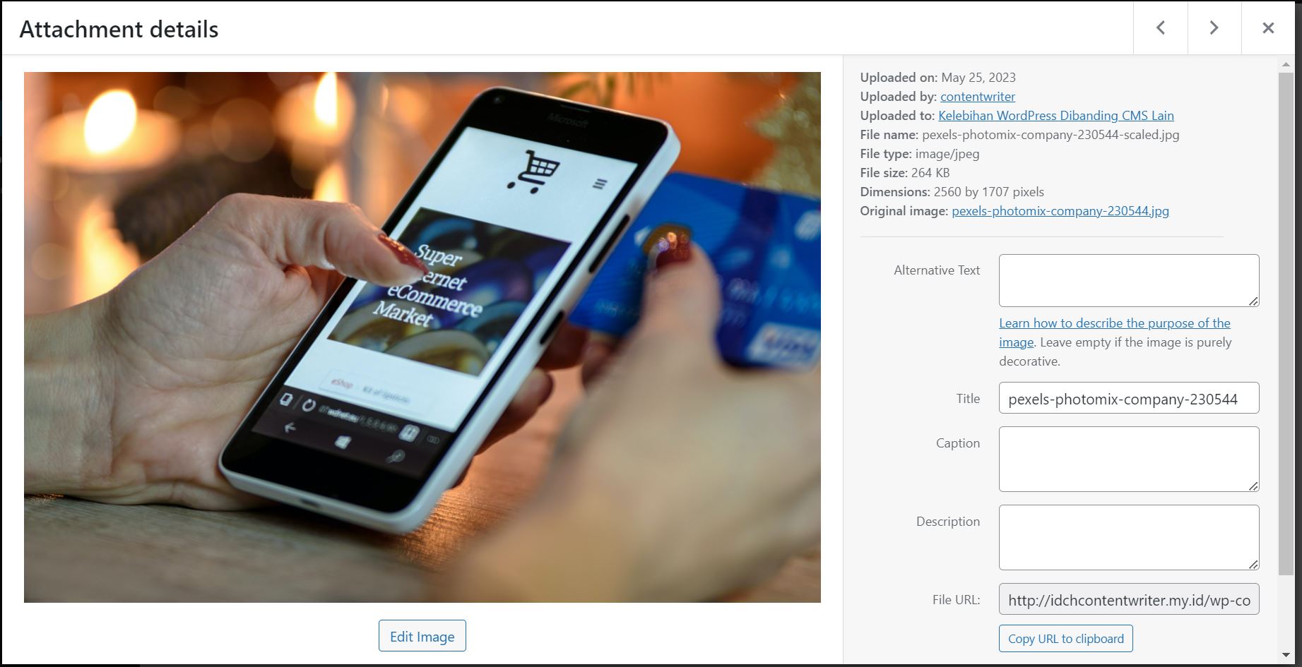 Cara Menggunakan Image Media di WordPress