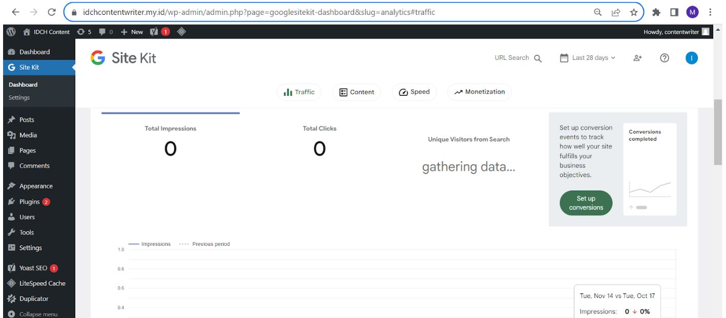 cara melihat traffic website wordpress