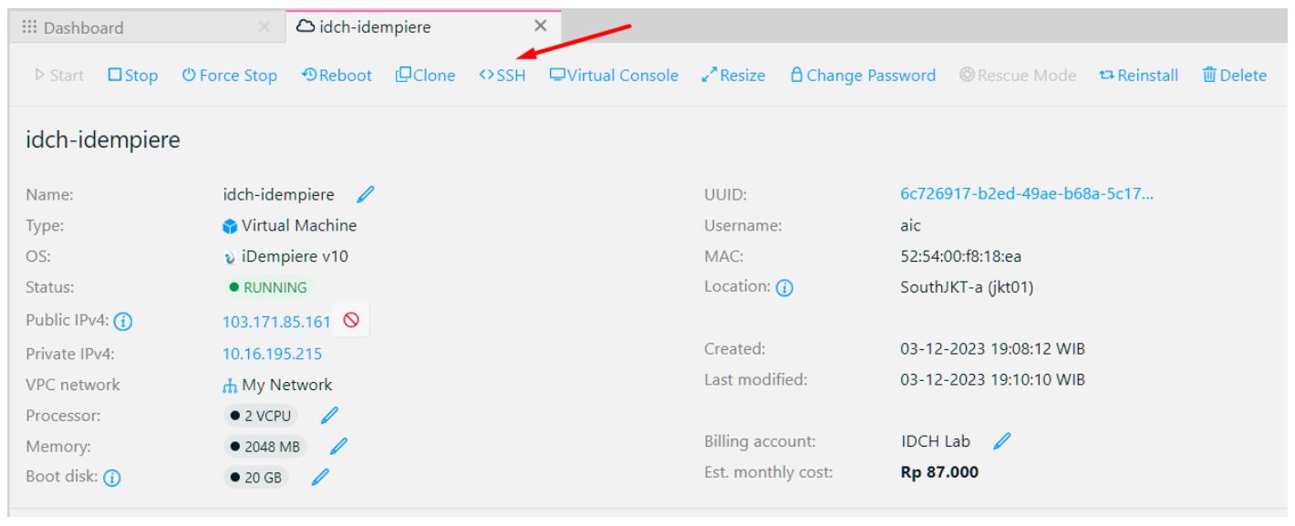 Cara Install iDempiere di Cloud VPS IDCloudHost Cara Install iDempiere di Cloud VPS IDCloudHost