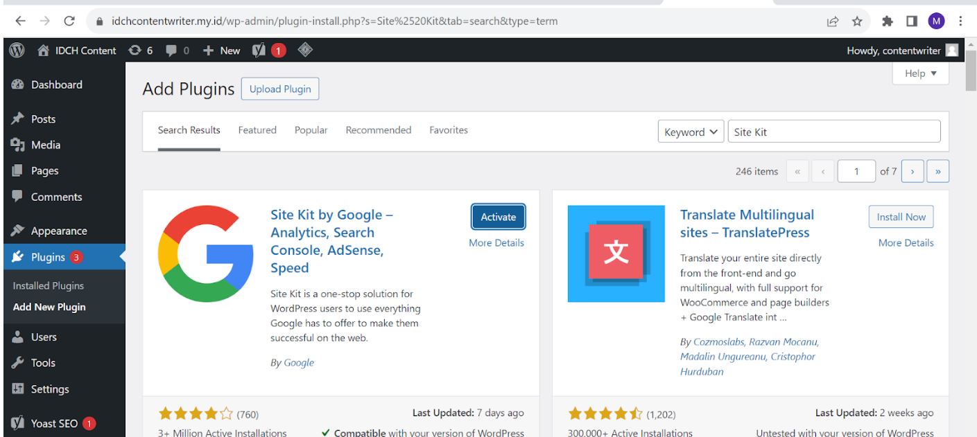 plugin google site kit di wordpress