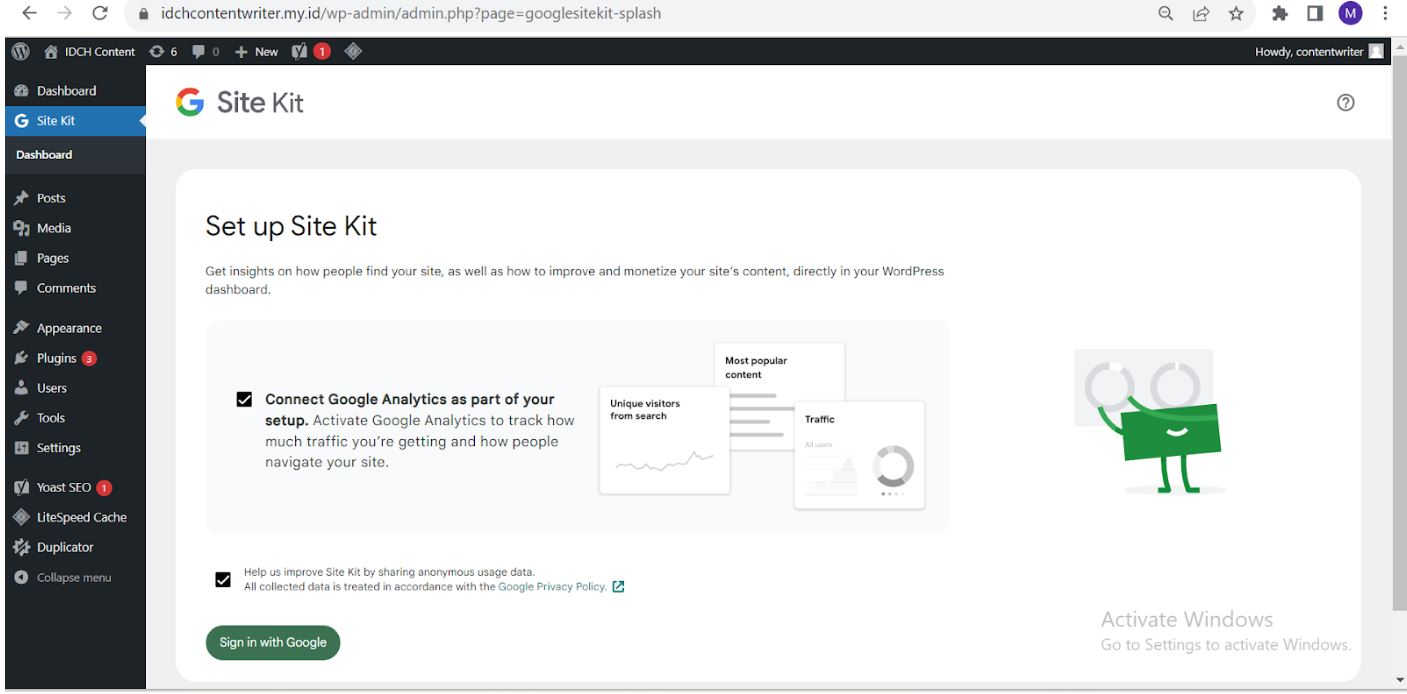 plugin google site kit di wordpress