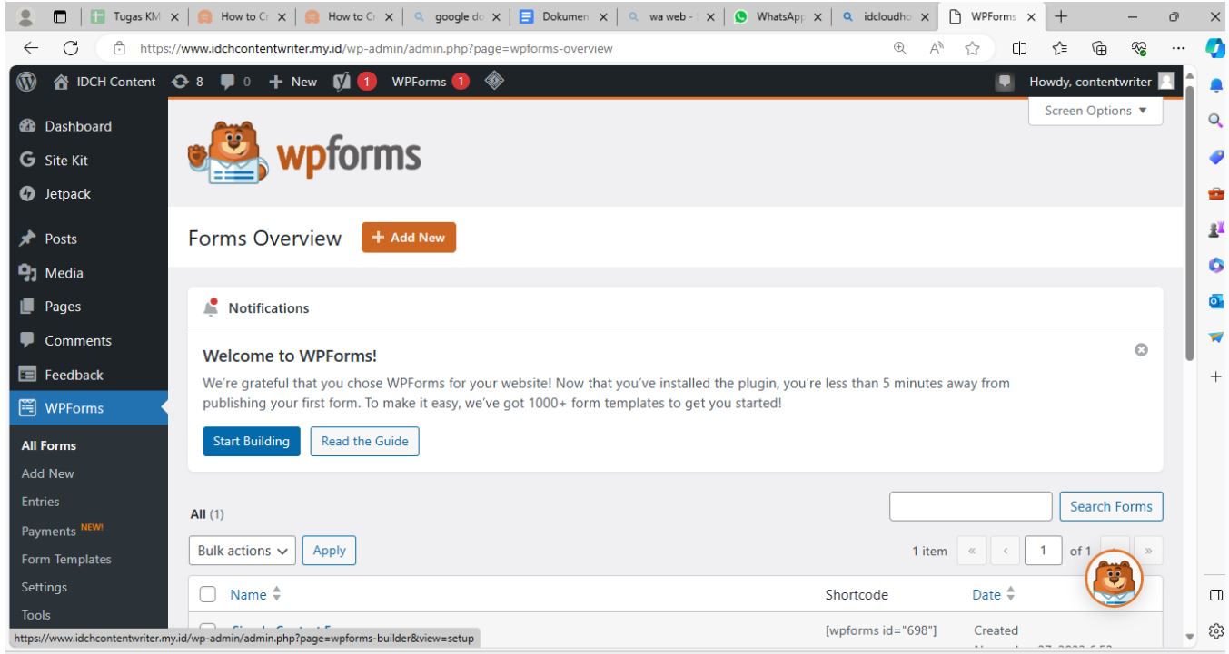 tutorial form wordpress