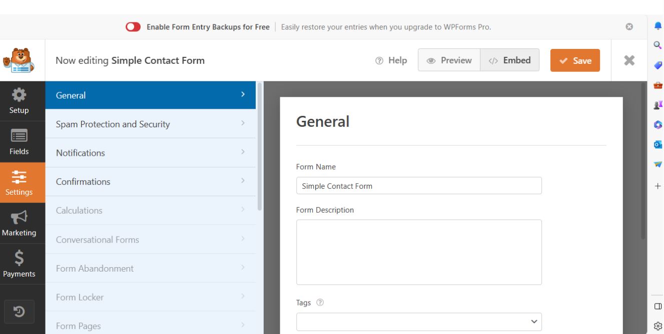 amp form di wordpress